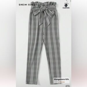 SHEIN Black and White Plaid Pants
